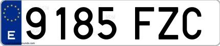 Ejemplo de matrícula española 9185 FZC