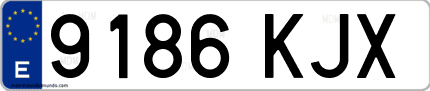 Ejemplo de matrícula de coche ordinaria 9186 KJX