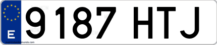 Ejemplo de matrícula de coche ordinaria 9187 HTJ