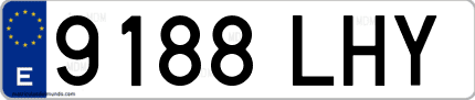 Ejemplo de matrícula de coche ordinaria 9188 LHY