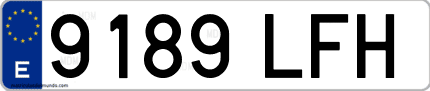 Ejemplo de matrícula de coche ordinaria 9189 LFH