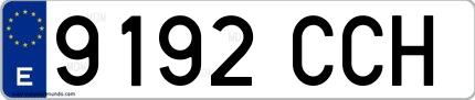Ejemplo de matrícula española 9192 CCH