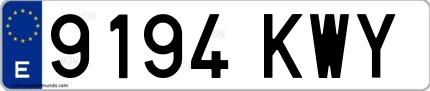 Ejemplo de matrícula española 9194 KWY