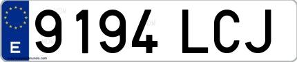 Ejemplo de matrícula española 9194 LCJ