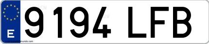 Ejemplo de matrícula española 9194 LFB