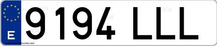 Ejemplo de matrícula española 9194 LLL