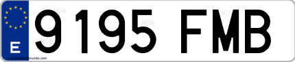 Ejemplo de matrícula de coche ordinaria 9195 FMB
