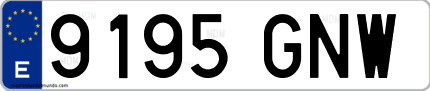 Ejemplo de matrícula de coche ordinaria 9195 GNW