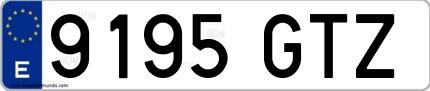 Ejemplo de matrícula española 9195 GTZ