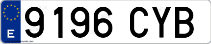 Ejemplo de matrícula de coche ordinaria 9196 CYB