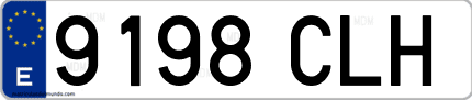 Ejemplo de matrícula de coche ordinaria 9198 CLH