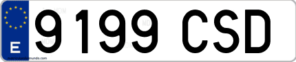 Ejemplo de matrícula de coche ordinaria 9199 CSD