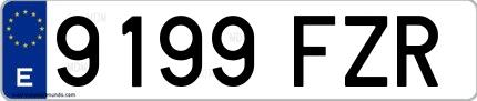 Ejemplo de matrícula española 9199 FZR