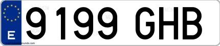 Ejemplo de matrícula española 9199 GHB