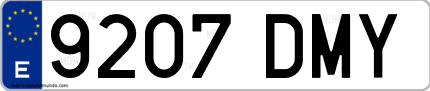 Ejemplo de matrícula de coche ordinaria 9207 DMY