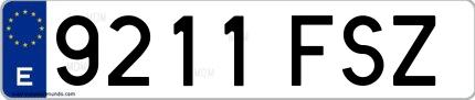 Ejemplo de matrícula española 9211 FSZ