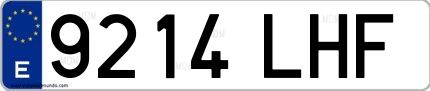 Ejemplo de matrícula española 9214 LHF