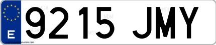 Ejemplo de matrícula española 9215 JMY