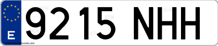 Ejemplo de matrícula de coche ordinaria 9215 NHH