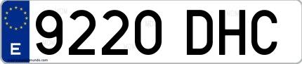 Ejemplo de matrícula española 9220 DHC