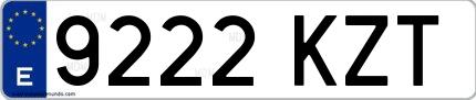 Ejemplo de matrícula española 9222 KZT