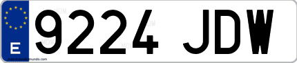 Ejemplo de matrícula de coche ordinaria 9224 JDW