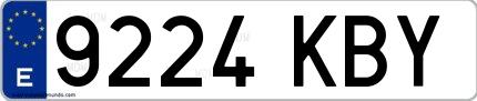 Ejemplo de matrícula española 9224 KBY