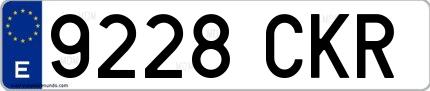 Ejemplo de matrícula española 9228 CKR