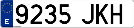 Ejemplo de matrícula de coche ordinaria 9235 JKH