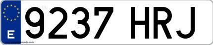 Ejemplo de matrícula española 9237 HRJ