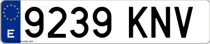 Ejemplo de matrícula de coche ordinaria 9239 KNV