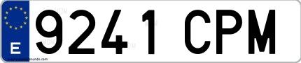 Ejemplo de matrícula española 9241 CPM