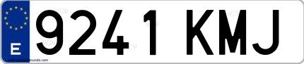 Ejemplo de matrícula española 9241 KMJ