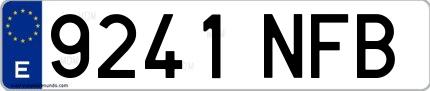 Ejemplo de matrícula española 9241 NFB