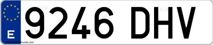 Ejemplo de matrícula española 9246 DHV