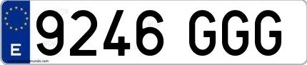 Ejemplo de matrícula española 9246 GGG