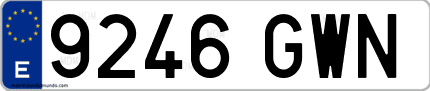 Ejemplo de matrícula de coche ordinaria 9246 GWN