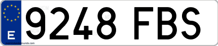 Ejemplo de matrícula de coche ordinaria 9248 FBS