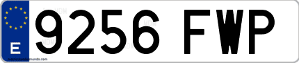 Ejemplo de matrícula de coche ordinaria 9256 FWP
