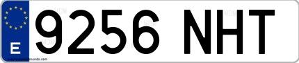 Ejemplo de matrícula española 9256 NHT
