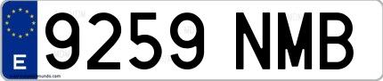 Ejemplo de matrícula española 9259 NMB