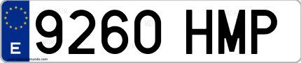 Ejemplo de matrícula de coche ordinaria 9260 HMP