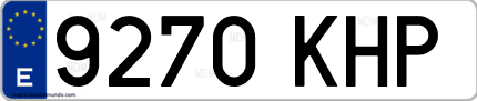 Ejemplo de matrícula de coche ordinaria 9270 KHP