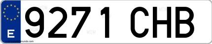 Ejemplo de matrícula española 9271 CHB