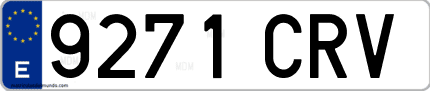 Ejemplo de matrícula de coche ordinaria 9271 CRV