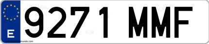 Ejemplo de matrícula de coche ordinaria 9271 MMF