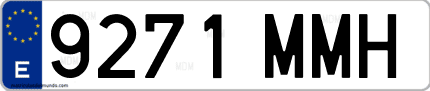 Ejemplo de matrícula de coche ordinaria 9271 MMH