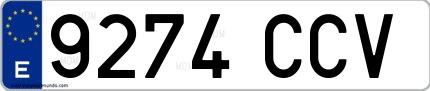 Ejemplo de matrícula española 9274 CCV