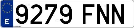 Ejemplo de matrícula española 9279 FNN