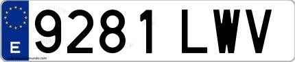Ejemplo de matrícula española 9281 LWV